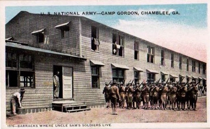 Barracks at Camp Gordon Postcard